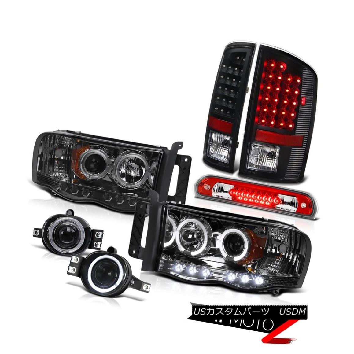 テールライト 02 03 04 05 Ram Hemi Projector Headlights Black LED Taillights Euro Fog Roof Red 02 03 04 05ラム・ヘミ・プロジェクター・ヘッドライトブラックLED・テールライトユーロ・フォグ・ルーフ・レッド 【並行輸入品】