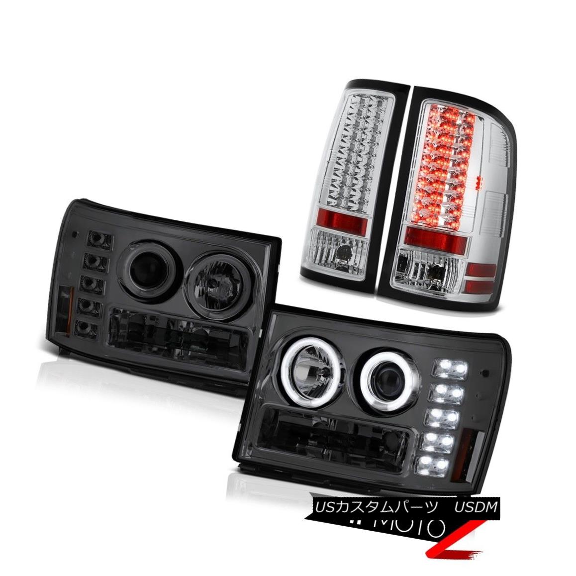 テールライト Daytime Running CCFL Halo Headlamp Chrome LED Taillight 07-13 GMC Sierra 6.6L WT 昼間走行CCFL HaloヘッドライトクロームLED曇り07-13 GMC Sierra 6.6L WT 【並行輸入品】