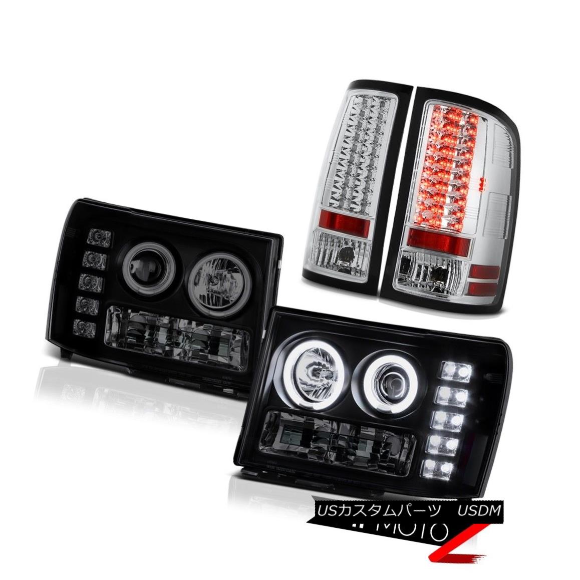 テールライト 2x CCFL Halo Ring Headlight LED Brake Taillights 2007-2013 GMC Sierra GMT912 SLE 2x CCFL HaloリングヘッドライトLEDブレーキテールライト2007-2013 GMC Sierra GMT912 SALE 【並行輸入品】