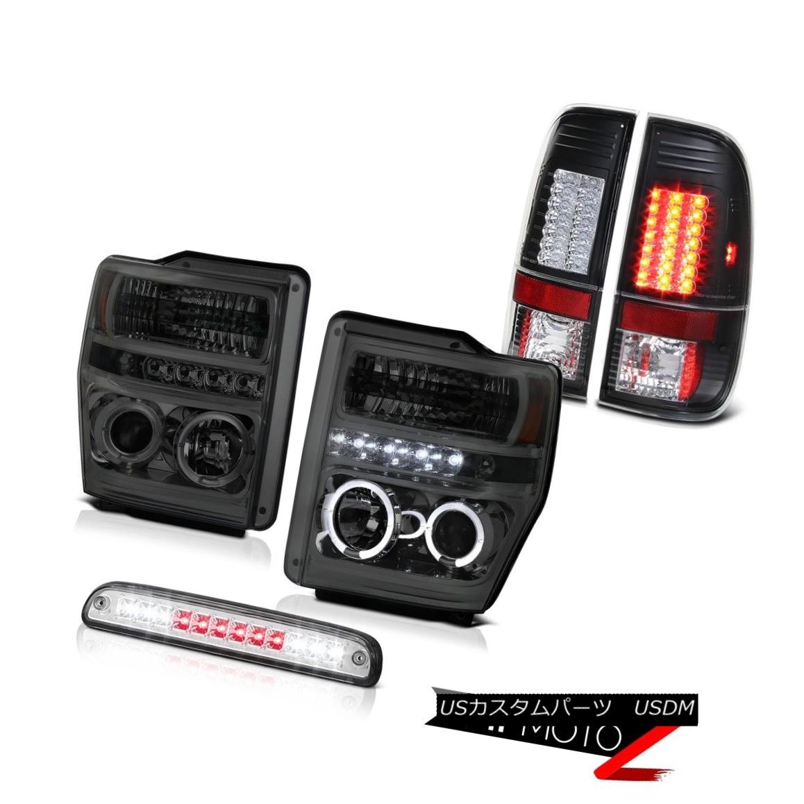 テールライト Headlamps Angel Eye Third Brake Cargo LED Black Taillamps 2008-2010 Ford F-250 ヘッドランプエンジェルアイ第3ブレーキカーゴLEDブラックタイヤラップ2008-2010 Ford F-250 【並行輸入品】