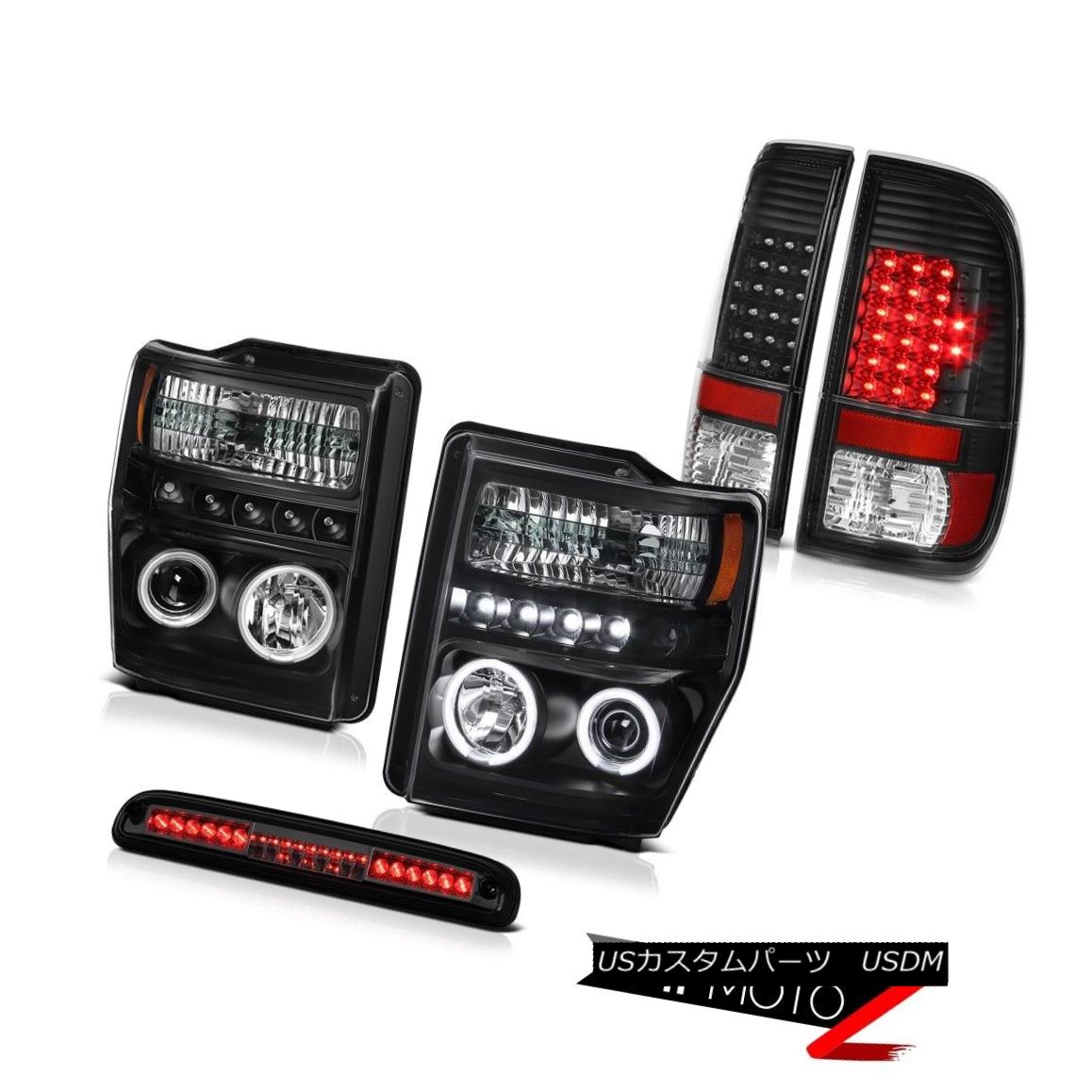 テールライト 2008-2010 F250 King Ranch CCFL Headlamps Black LED Taillights Third Brake Cargo 2008年?2010年F250キングランチCCFLヘッドランプブラックLED灯台第3ブレーキ貨物 【並行輸入品】