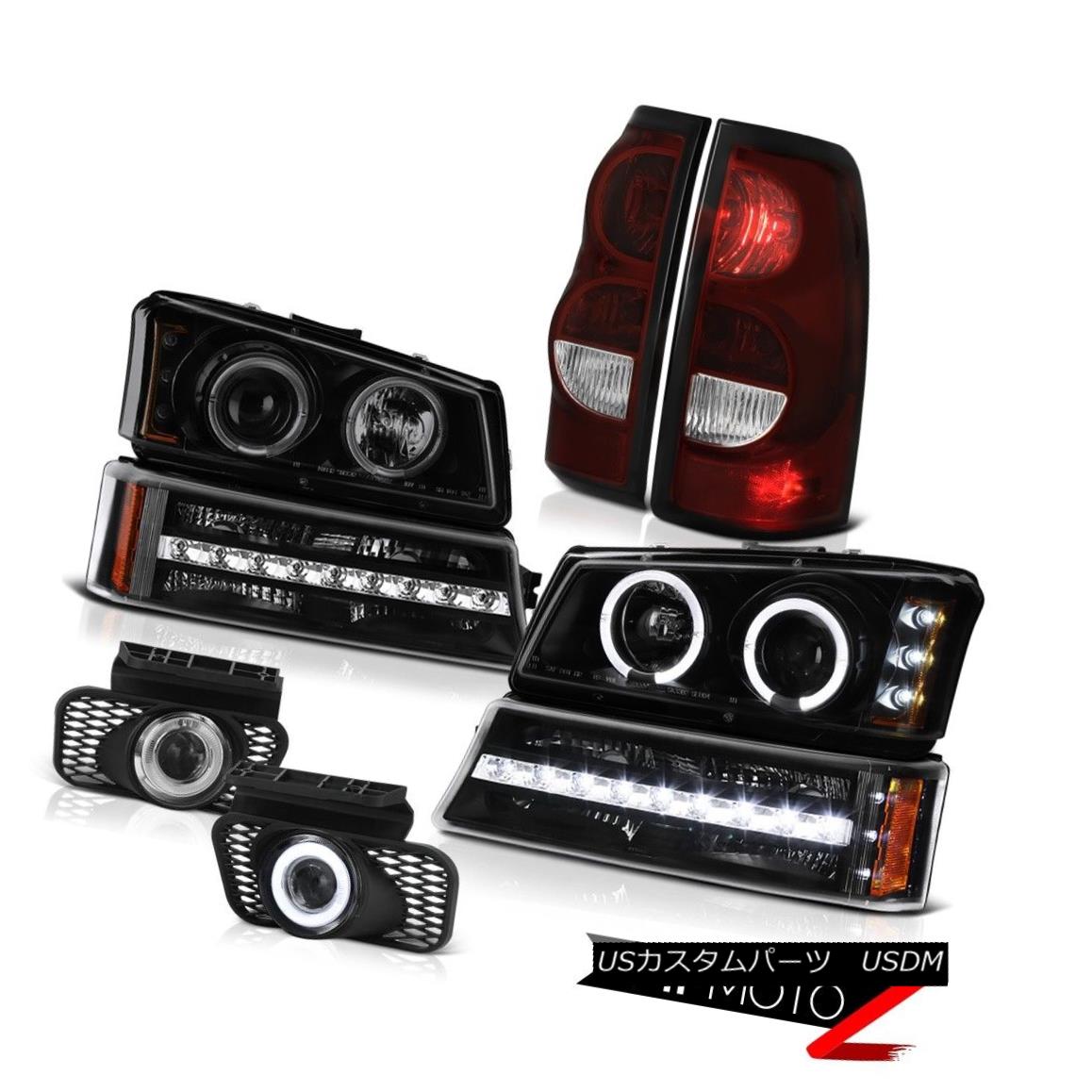 テールライト 2003-2006 Chevy Silverado Fog Lamps Taillamps Bumper Lamp Dark Tinted Headlamps 2003-2006シボレーシルバラードフォグランプタイルランプバンパーランプダークティンテッドヘッドランプ 【並行輸入品】