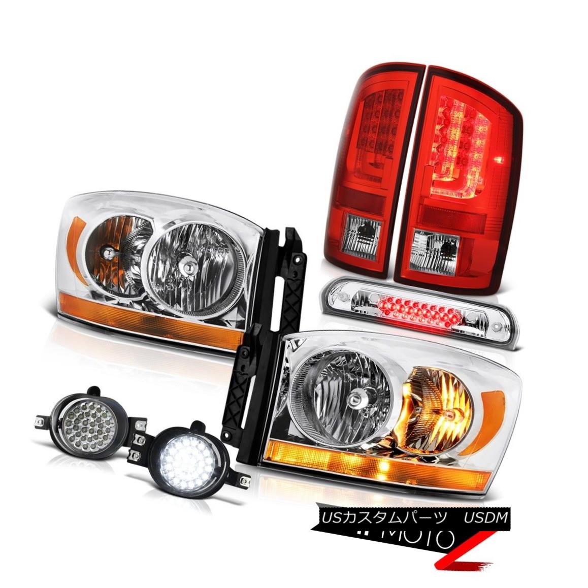 テールライト 07-08 Dodge Ram 1500 SLT Red Tail Lamps Headlamps Foglamps Roof Brake Lamp LED 07-08ダッジラム1500 SLTレッドテールランプヘッドランプフォグランプルーフブレーキランプLED 【並行輸入品】