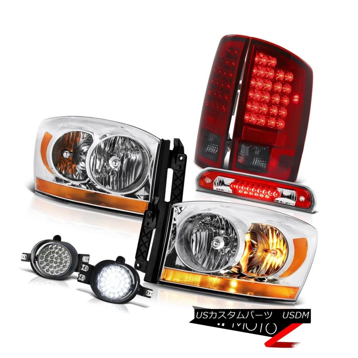 テールライト 07-08 Dodge Ram 1500 5.7L Headlamps Fog Lights Third Brake Light Rear Lamps SMD 07-08ダッジラム1500 5.7Lヘッドランプフォグライト第3ブレーキランプリアランプSMD 【並行輸入品】