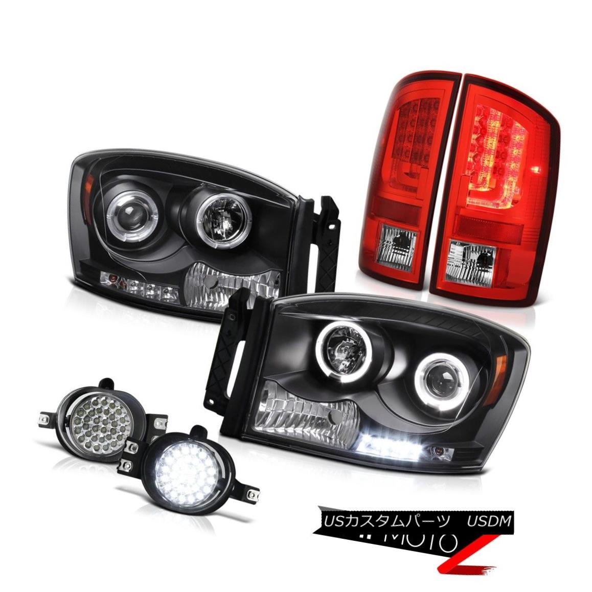 テールライト 07-08 Dodge Ram 1500 WS Tail Lamps Inky Black Headlamps CrySTal Clear Foglamps 07-08 Dodge Ram 1500 WSテールランプInky BlackヘッドランプCrySTal Clear Foglamps 【並行輸入品】