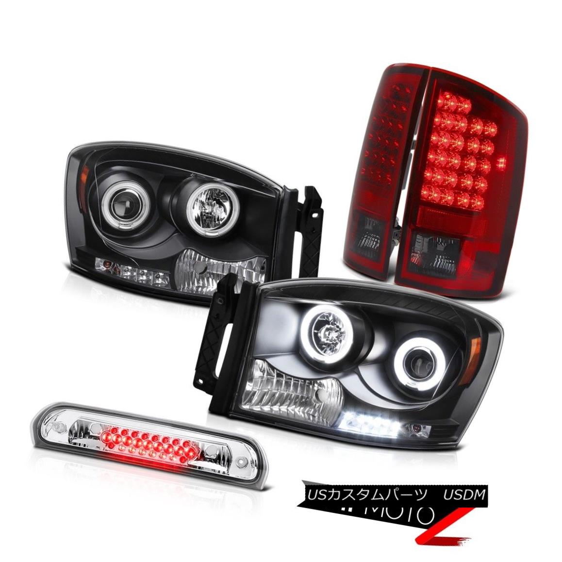 テールライト CCFL Angel Eye Headlights Dark RED LED Tail Lights 3rd 2007-2008 Dodge Ram 2500 CCFLエンジェルアイヘッドライトダークRED LEDテールライト3rd 2007-2008 Dodge Ram 2500 【並行輸入品】