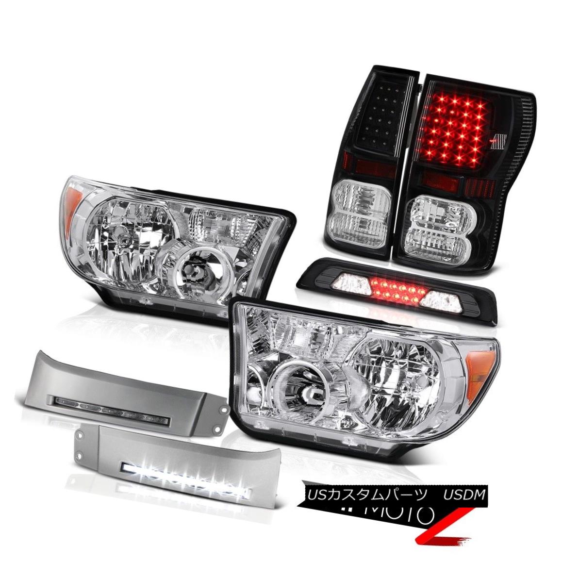 テールライト 07-13 Toyota Tundra SR5 Headlights DRL Strip Smokey 3RD Brake Lamp Tail Lamps 07-13トヨタトンドラSR5ヘッドライトDRLストリップスモーキー3RDブレーキランプテールランプ 【並行輸入品】