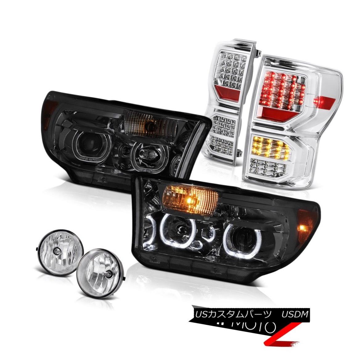 テールライト 2007-2013 Toyota Tundra SR5 Clear Chrome Tail Lamps Smoked Headlamps Fog Lights 2007-2013トヨタトンドラSR5クリアクロームテールランプスモークヘッドランプフォグライト 【並行輸入品】