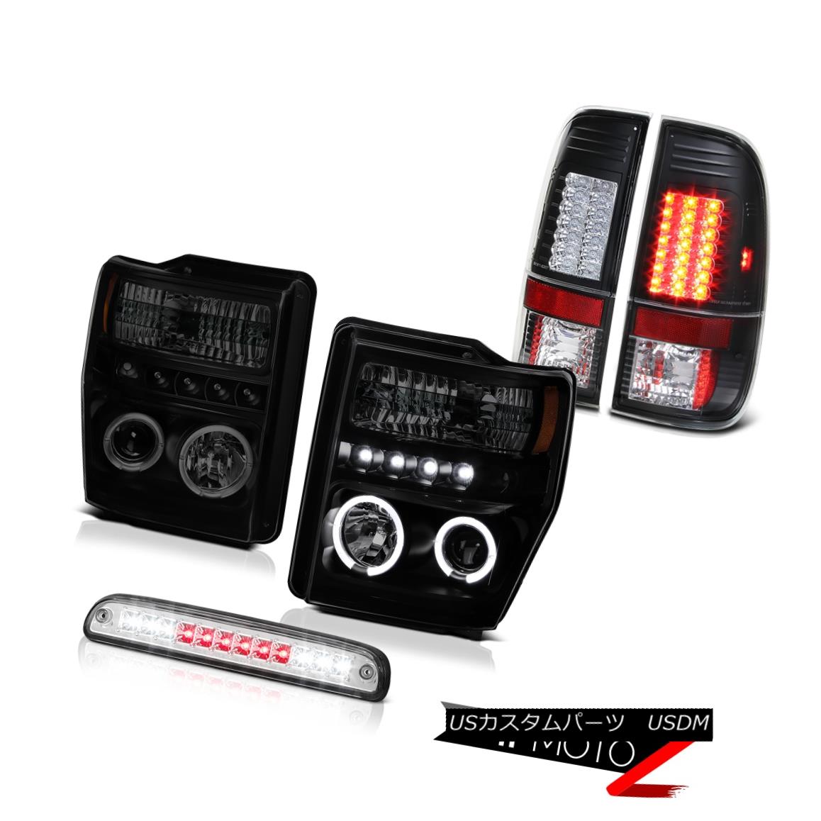 テールライト Headlights Halo LED High Stop Chrome Black Taillights 2008-2010 Ford F-350 6.8L ヘッドライトHalo LEDハイストップクロームブラックターンライト2008-2010 Ford F-350 6.8L 【並行輸入品】