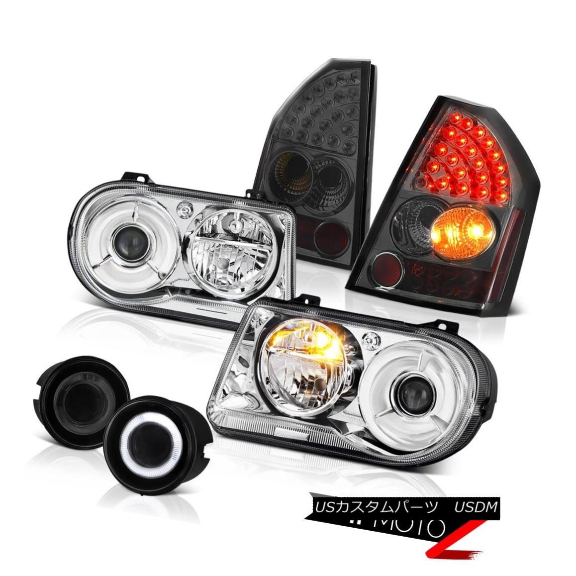 テールライト 2008-2010 Chrysler 300C 6.1L Pair Clear Headlights Dark LED Tail Lights Tint Fog 2008-2010クライスラー300C 6.1LペアクリアヘッドライトダークLEDテールライトティントフォグ 【並行輸入品】