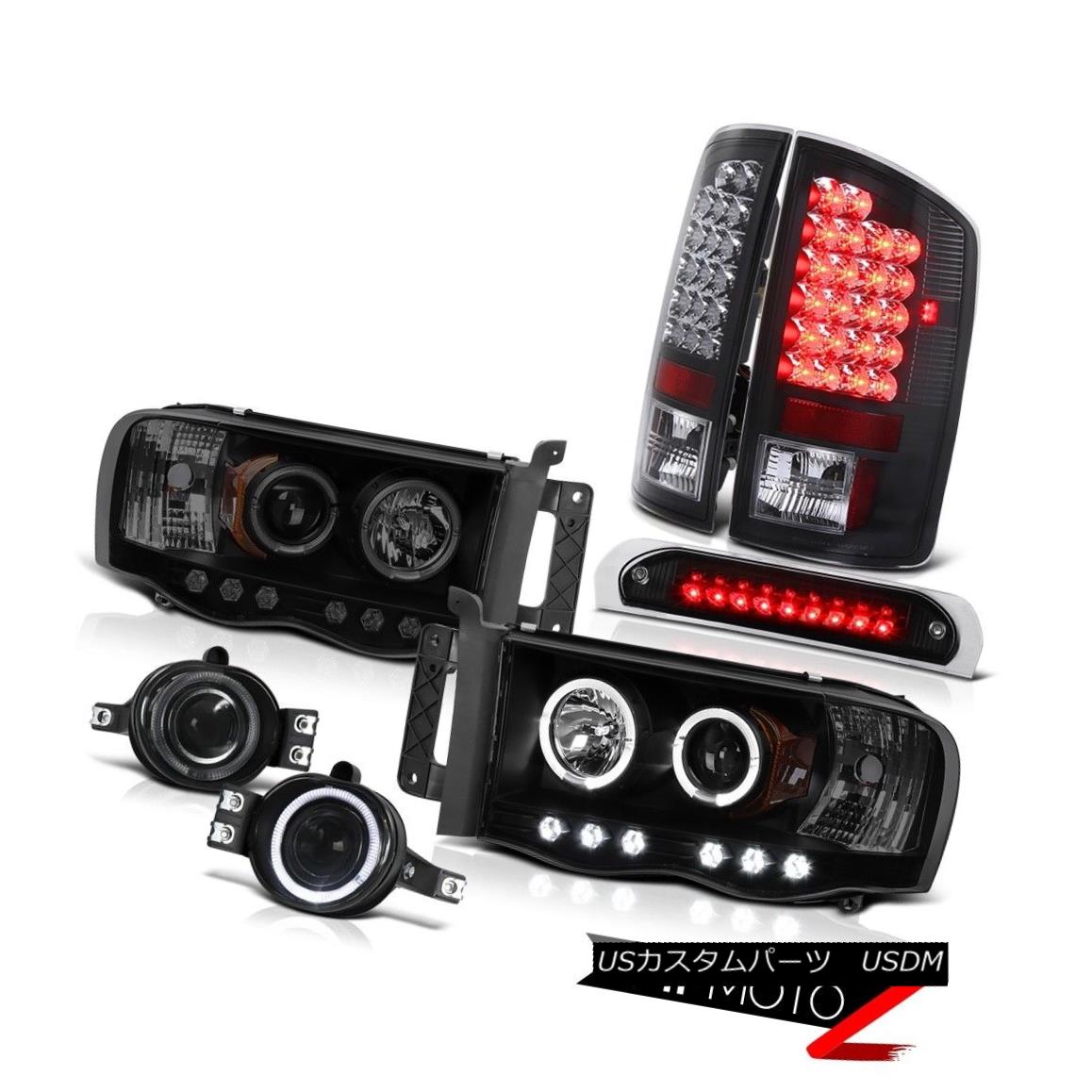 テールライト Smoke Halo Headlights LED Bulbs Taillamps Driving Fog Black 3RD 2002-2005 Ram WS スモークハローヘッドライトLED電球タイルランプDriving Fog Black 3RD 2002-2005 Ram WS 【並行輸入品】