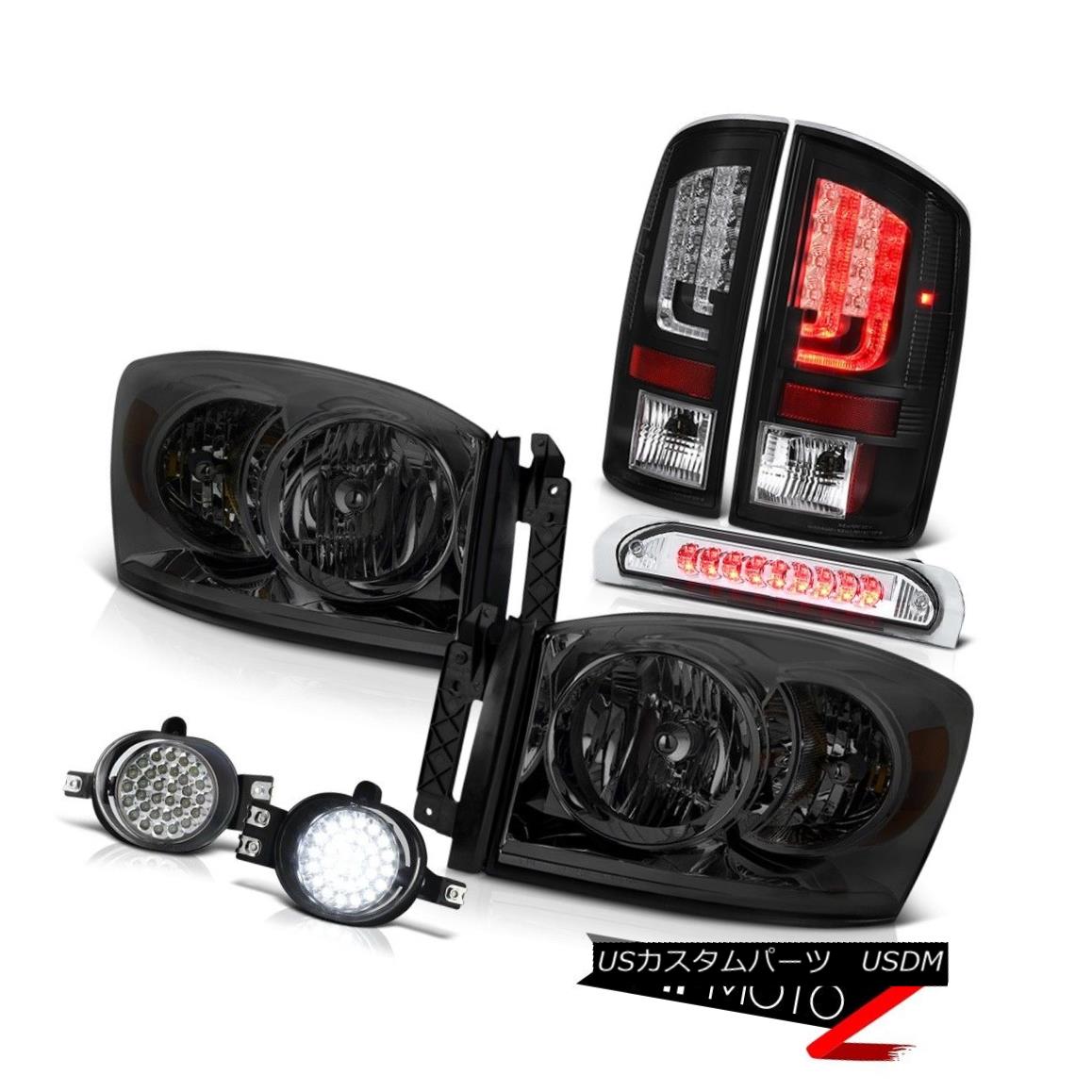 テールライト 07-08 Ram 1500 2500 1500 3.7L Black Taillamps Headlamps Foglights High STop Lamp 07-08ラム1500 2500 1500 3.7LブラックタイヤランプヘッドランプフォグライトハイSTOPランプ 【並行輸入品】