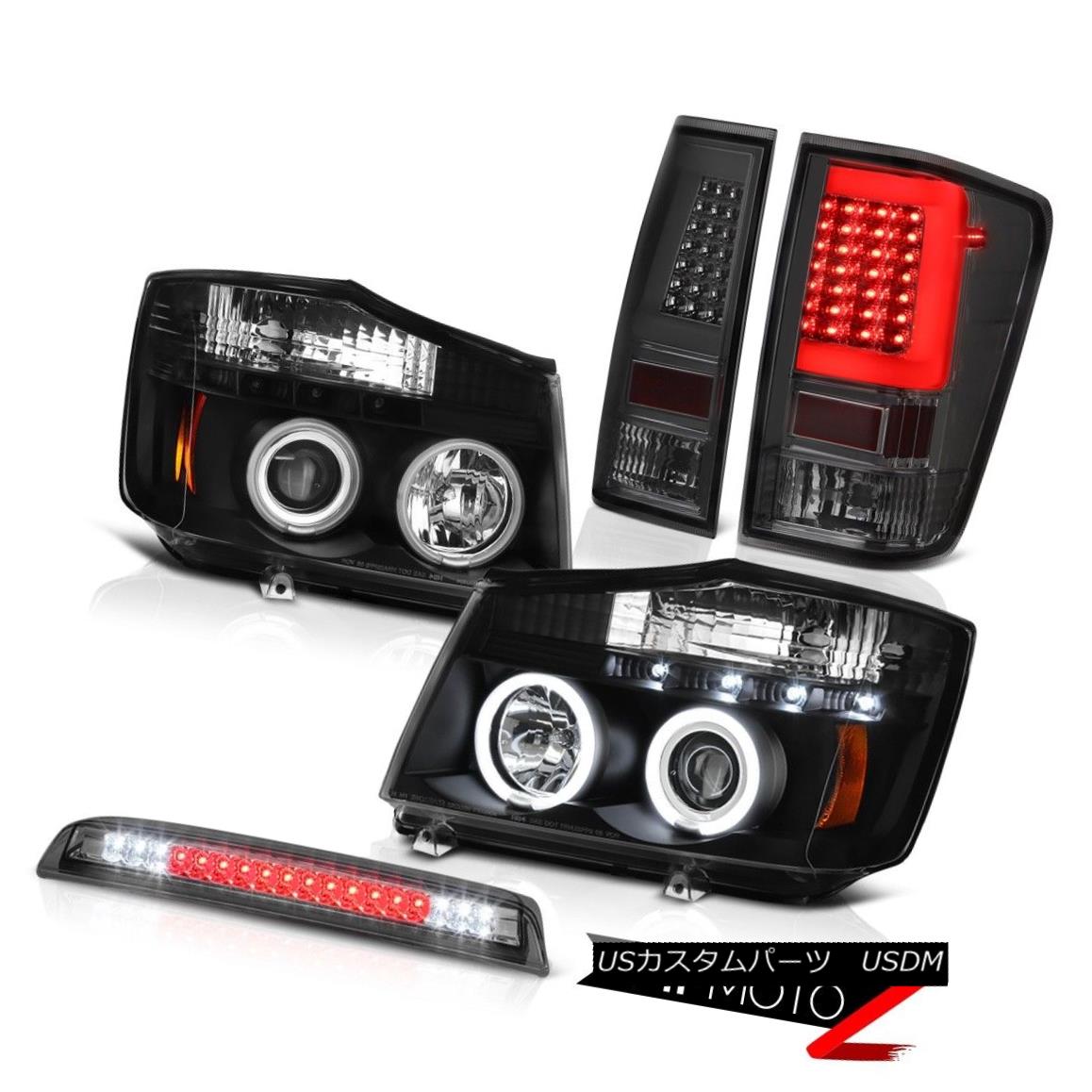 テールライト 04-14 For Nissan Titan 3Rd Brake Rear Nighthawk Black Projector Head Lamps Set 04-14日産タイタン用3Rdブレーキリアナイトホークブラックプロジェクターヘッドランプセット 【並行輸入品】