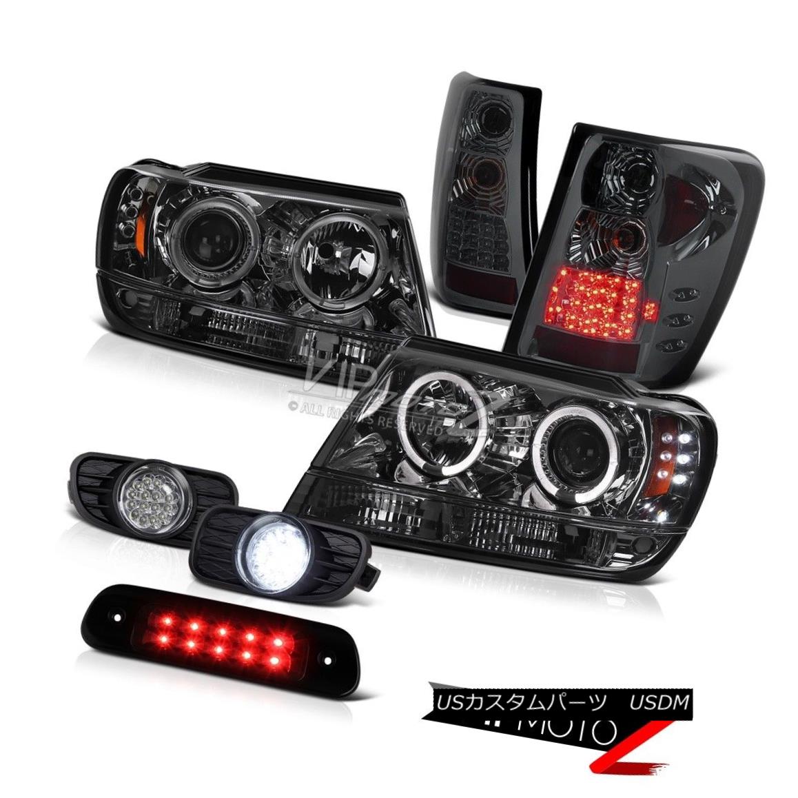 テールライト 99-03 Jeep Grand Cherokee 4X4 Roof Brake Light Foglamps Taillamps Headlamps Bk 99-03ジープグランドチェロキー4X4ルーフブレーキライトフォグランプテールランプヘッドランプBk 【並行輸入品】