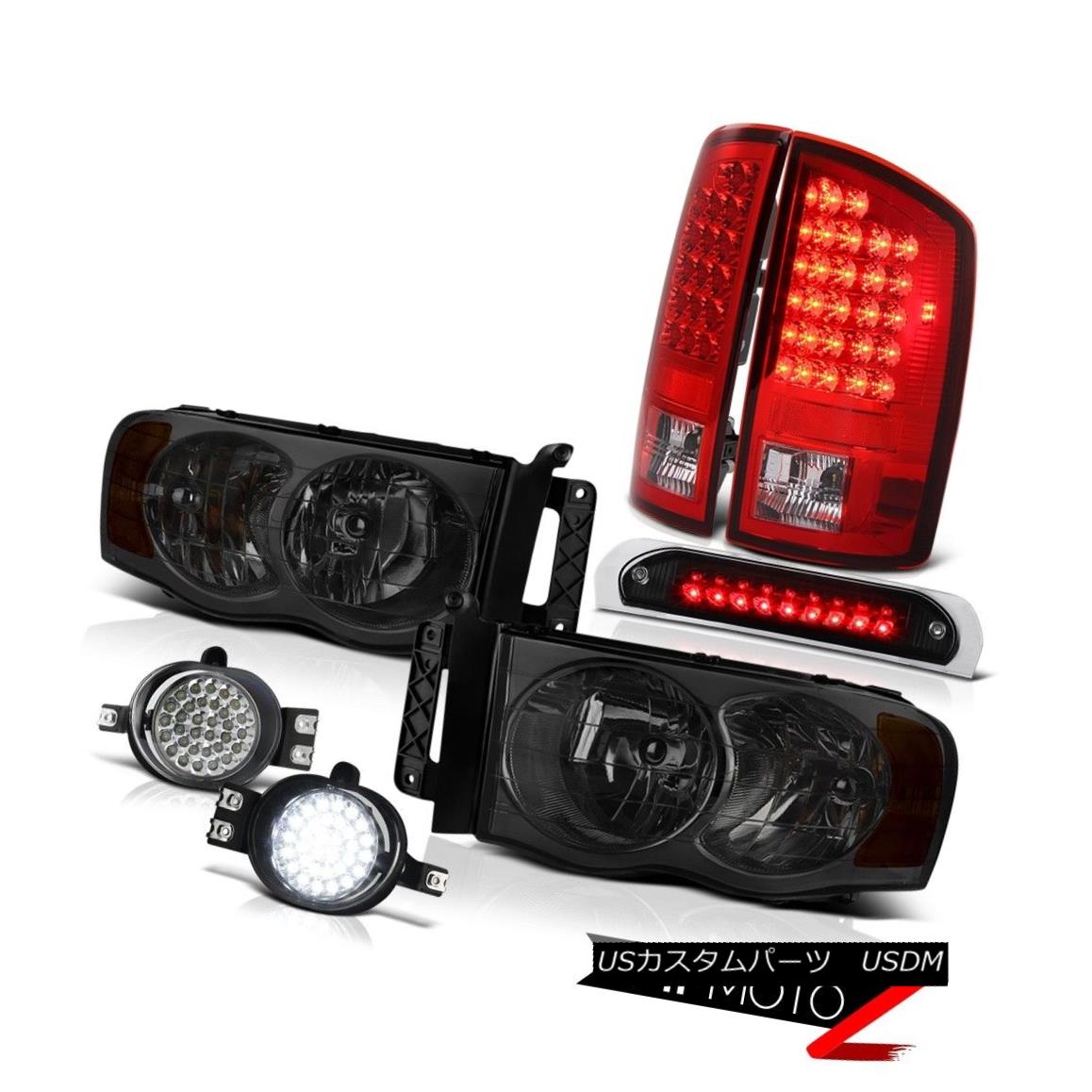 テールライト 2002-2005 Dodge Ram Diamond Cut Headlights LED Signal Taillamps Fog High Stop 2002-2005ダッジ・ラム・ダイヤモンドヘッドライトLEDシグナル・タイルランプフォッグ・ハイストップ 【並行輸入品】