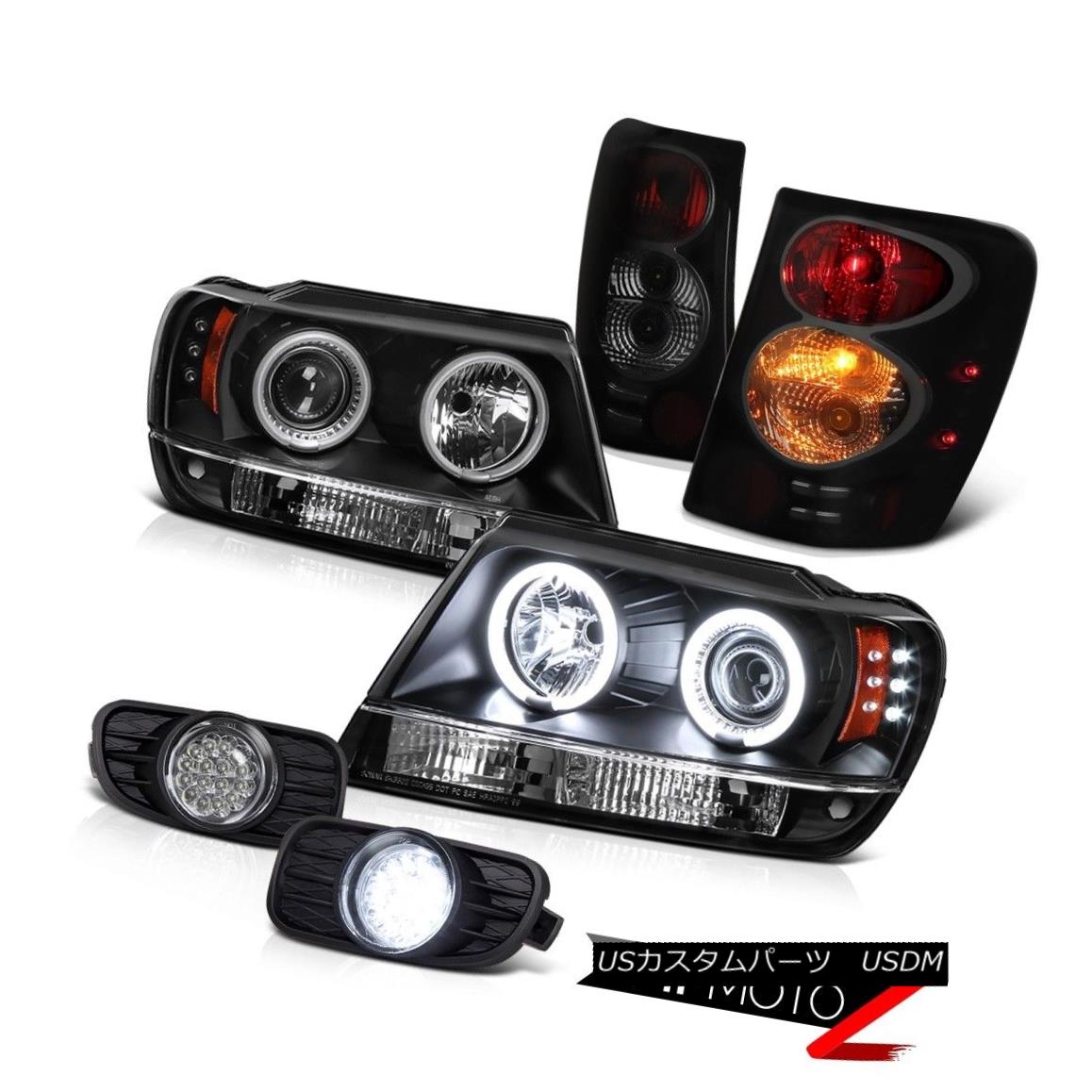 テールライト 1999-2003 Smoke Black Rear Tail Light CCFL Halo Ring Headlight Fog Driving Lamp 1999-2003スモークブラックリアテールライトCCFLハローリングヘッドライトフォグ駆動ランプ 【並行輸入品】
