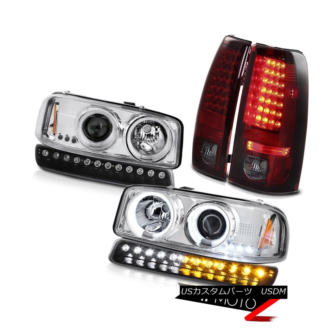 テールライト 99-02 Sierra WT Burgundy red smd tail brake lamps turn signal ccfl headlights 99-02 Sierra WTブルゴーニュレッドsmdテールブレーキランプ信号ccflヘッドライト 【並行輸入品】