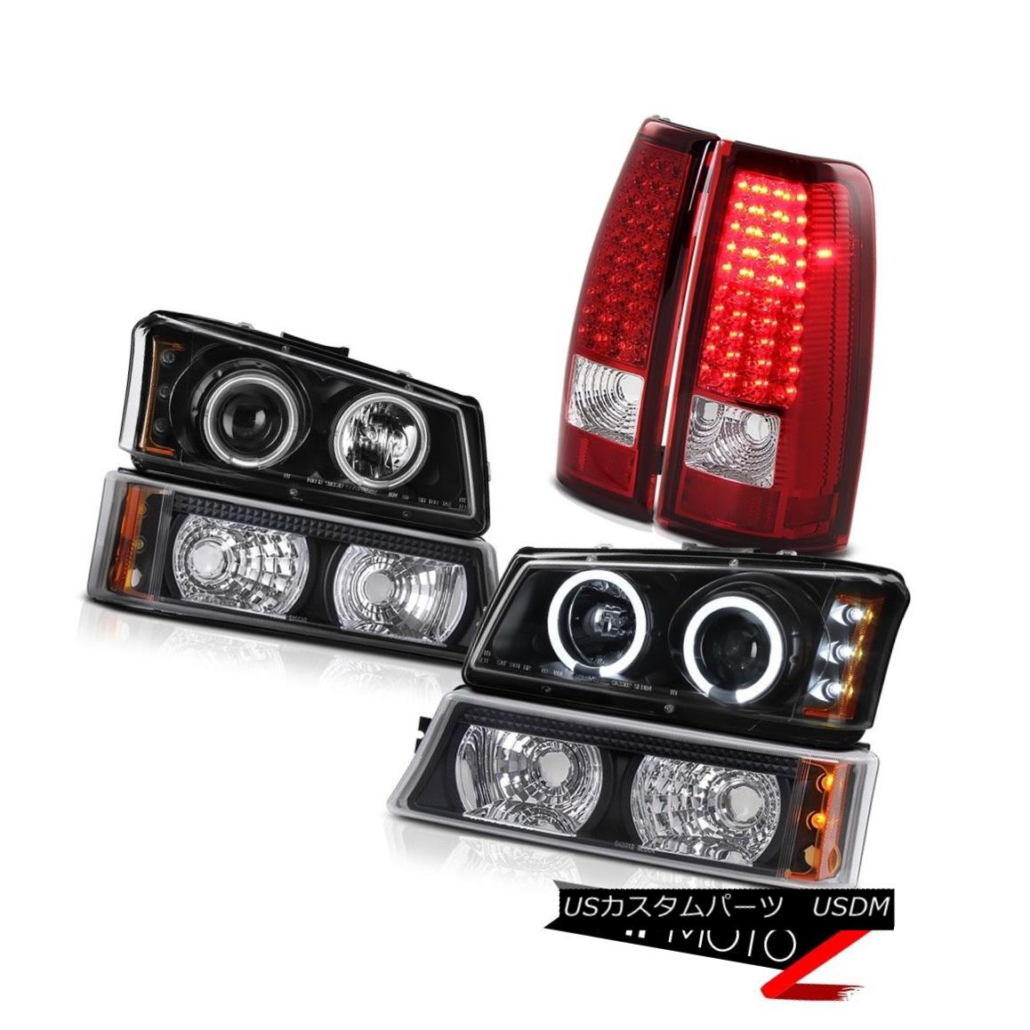 テールライト 2X Black CCFL Projector Headlight Bright LED Tail Light 2003-2006 Silverado 5.3L 2X黒CCFLプロジェクターヘッドライト明るいLEDテールライト2003-2006シルバラード5.3L 【並行輸入品】｜カスタムパーツ WORLD倉庫