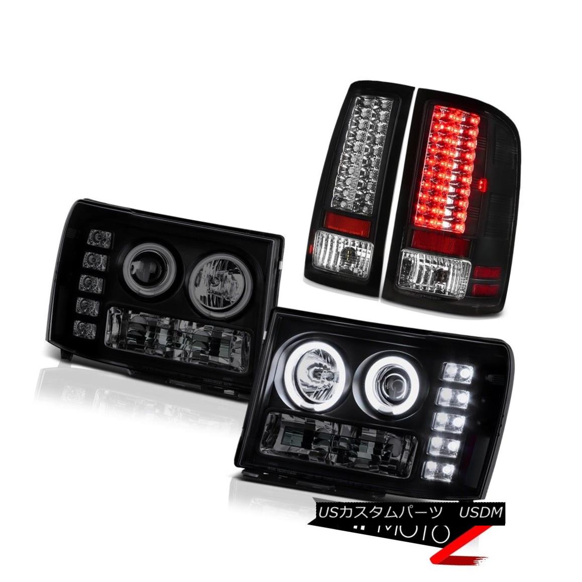 テールライト CCFL Smoke Black Angel Eye Bright LED Tail Light 07 08 09 10 GMC Sierra 6.0L WT CCFLスモークブラックエンジェルアイブライトLEDテールライト07 08 09 10 GMC Sierra 6.0L WT 【並行輸入品】