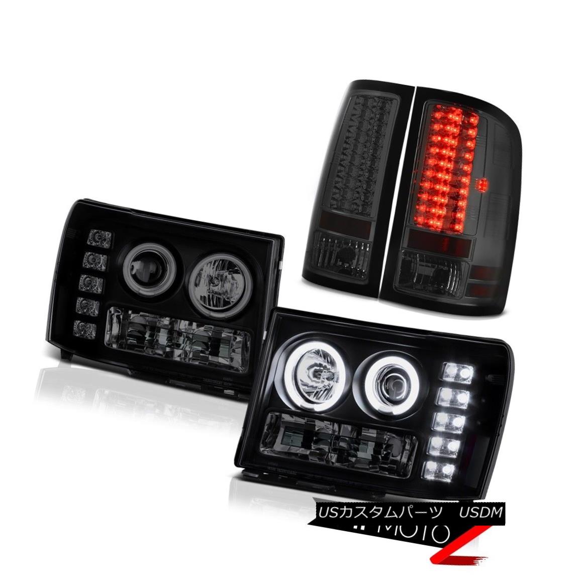 テールライト CCFL Halo Rim Headlight Black Smoke Rear LED Taillights GMC Sierra 3500HD Denali CCFL HaloリムヘッドライトブラックスモークリアLEDテールライトGMC Sierra 3500HD Denali 【並行輸入品】