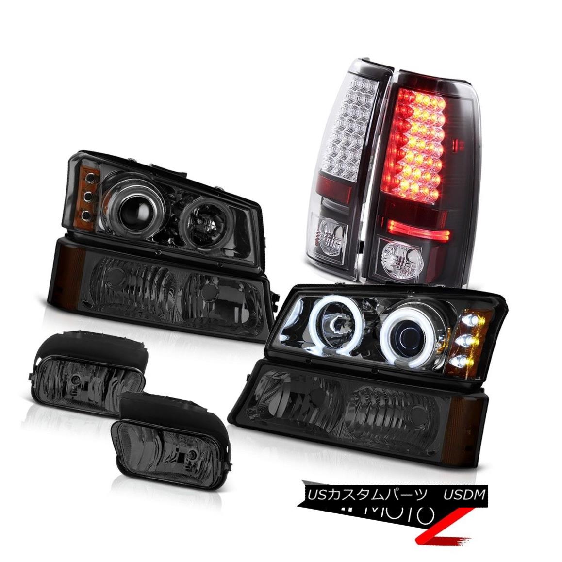 テールライト Projector Halo DRL Smoke Signal Brake Tail Light Foglights 2003 2004 Silverado プロジェクターHalo DRLスモークシグナルブレーキテールライトFoglights 2003 2004 Silverado 【並行輸入品】
