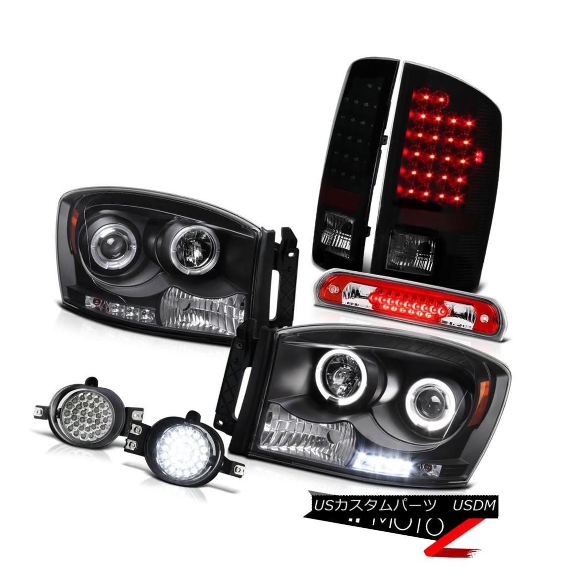 テールライト 2007 2008 Dodge Ram Headlights SMD Halo Smoke LED Tail Light Foglights 3rd Brake 2007年のDodge RamヘッドライトSMD Halo Smoke LEDテールライトFoglights 3rdブレーキ 【並行輸入品】