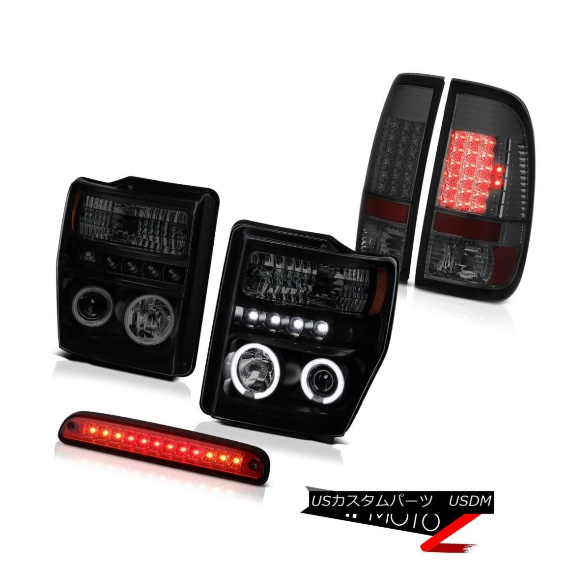 テールライト 2008-2010 F250 Lariat CCFL Smoke Black Headlamps LED Brake Lights High Cargo 2008-2010 F250 Lariat CCFLスモークブラックヘッドランプLEDブレーキライトハイカーゴ 【並行輸入品】