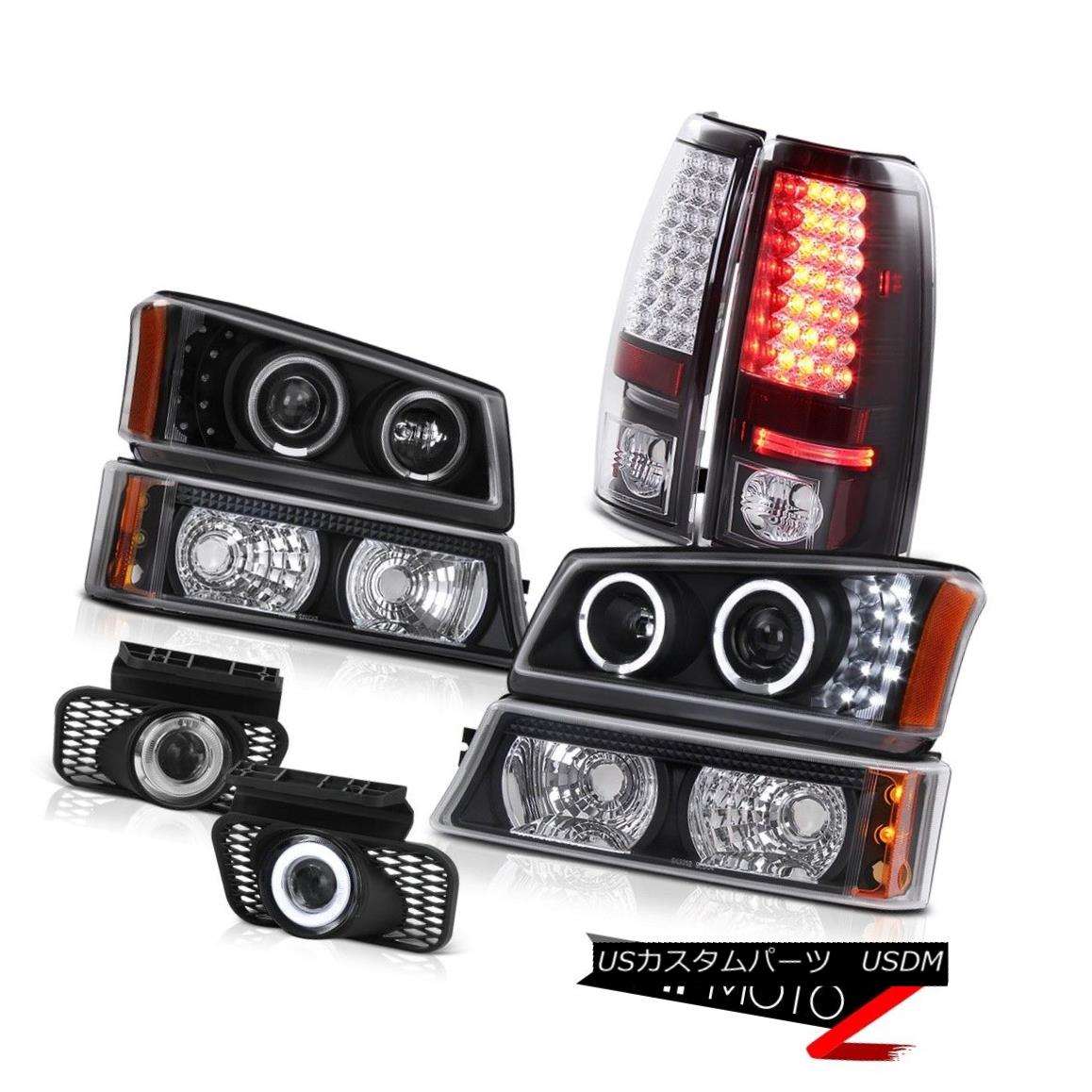 テールライト Black Headlight Projector Crystal Bumper LED Tail Lights Foglamp 03-06 Silverado ブラックヘッドライトプロジェクタークリスタルバンパーLEDテールライトFoglamp 03-06 Silverado 【並行輸入品】