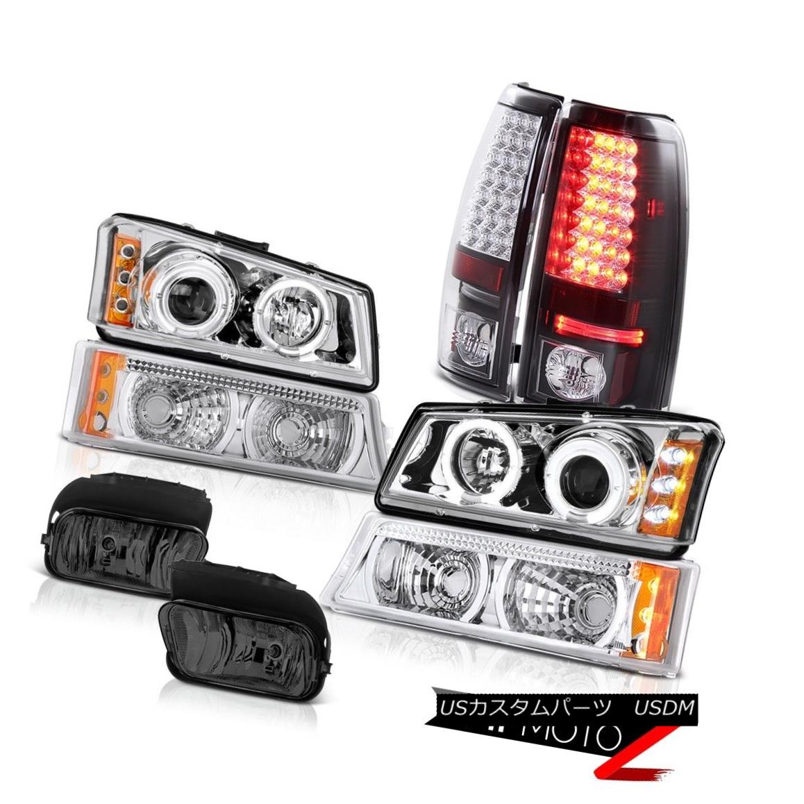 テールライト 03-06 Silverado Halo Projector Headlights Signal Black Taillights Driving Fog 03-06シルバラードハロープロジェクターヘッドライトシグナルブラックテールライトドライビングフォグ 【並行輸入品】