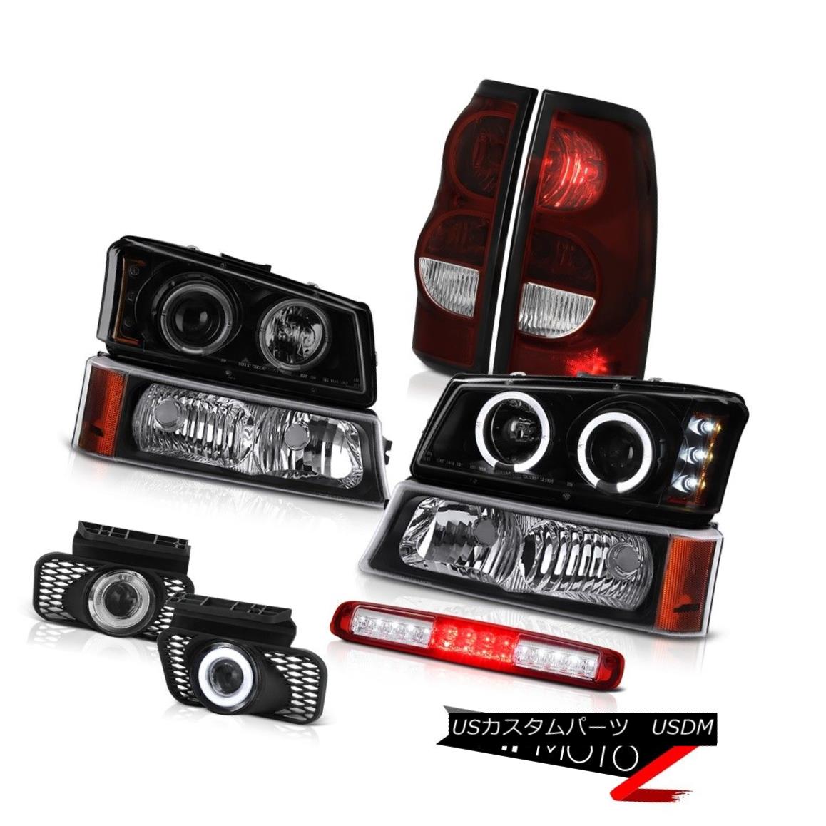 テールライト 2003-2006 Silverado Roof Brake Lamp Fog Lights Smoked Red Tail Signal Headlamps 2003-2006シルバラード屋根用ブレーキランプフォグライトスモークテール信号ヘッドランプ 【並行輸入品】