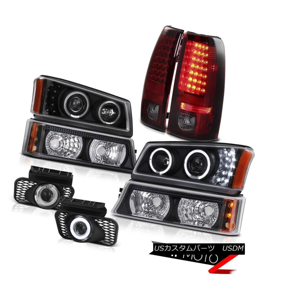 テールライト Halo Headlamp Red Smoke LED Tail Light Chrome Foglight 03-06 Silverado 2500 3500 ハローヘッドランプレッドスモークLEDテールライトクロームフォグライト03-06 Silverado 2500 3500 【並行輸入品】