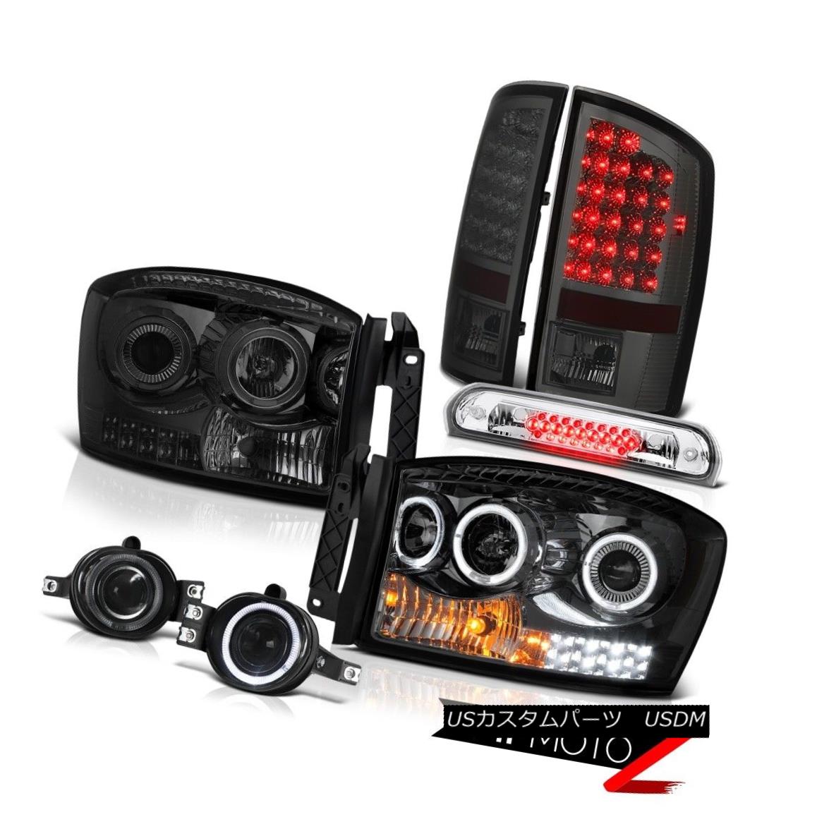 テールライト 07-08 Dodge Ram 1500 5.9L Headlights Fog Lights Roof Brake Lamp Tail Dual Halo 07-08ダッジラム1500 5.9Lヘッドライトフォグライトルーフブレーキランプテールデュアルヘイロー 【並行輸入品】
