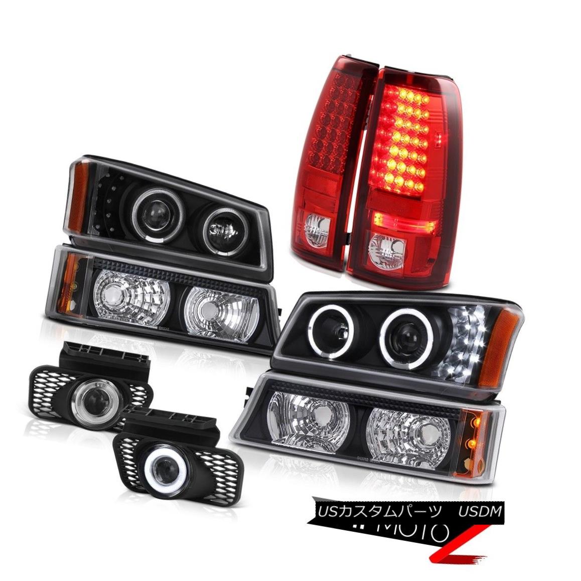 テールライト Black Angel Eye Headlight Parking Lamp SMD Tail Light Wiring Fog 03-06 Silverado ブラックエンジェルアイヘッドライトパーキングランプSMDテールライトワイヤリングフォグ03-06シルバラード 【並行輸入品】