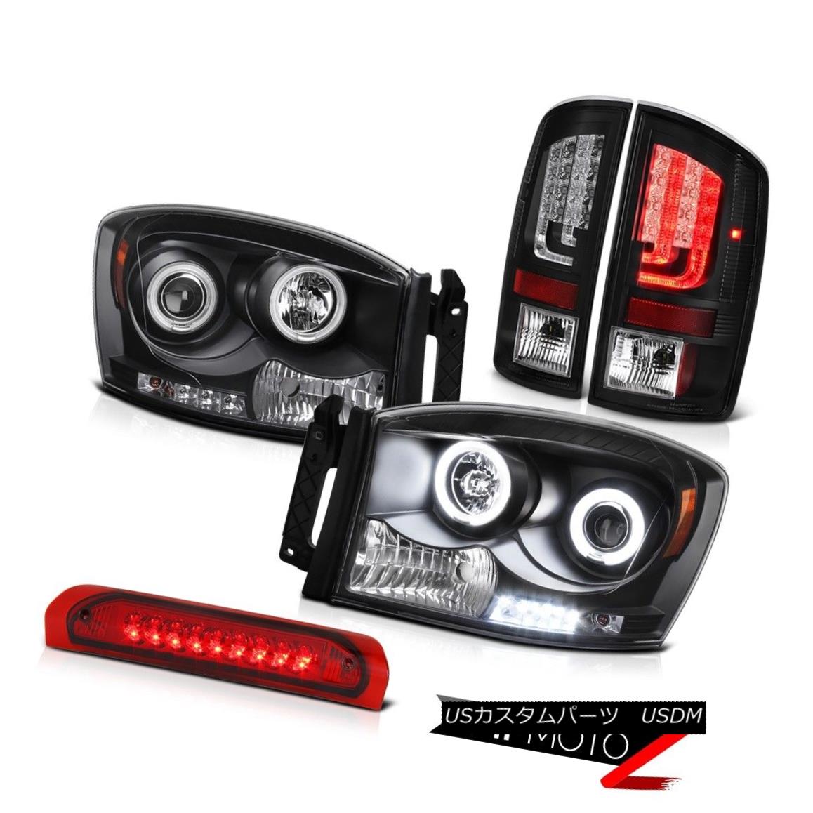 テールライト 2007-2009 Dodge Ram 3500 SLT Raven Black Tail Lamps Headlights High STop Lamp 2007-2009 Dodge Ram 3500 SLT RavenブラックテールランプヘッドライトハイSTOPランプ 【並行輸入品】