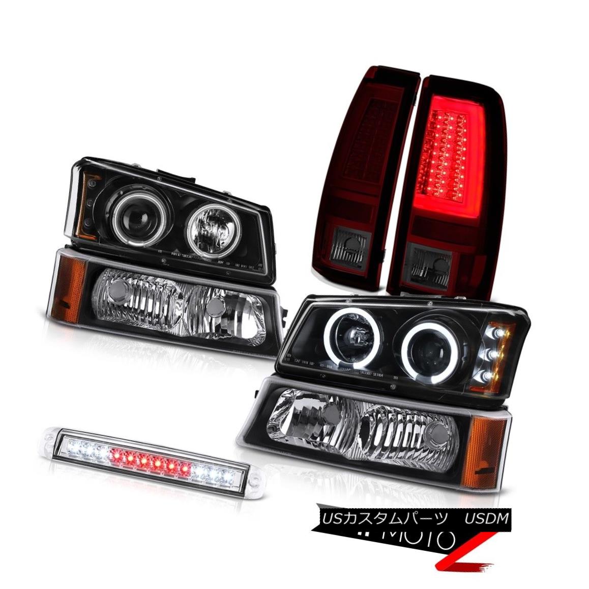 テールライト 03-06 Silverado Smokey Red Tail Lamps High Stop Lamp Bumper Headlamps CCFL Halo 03-06 Silverado SmokeyレッドテールランプハイストップランプバンパーヘッドランプCCFL Halo 【並行輸入品】