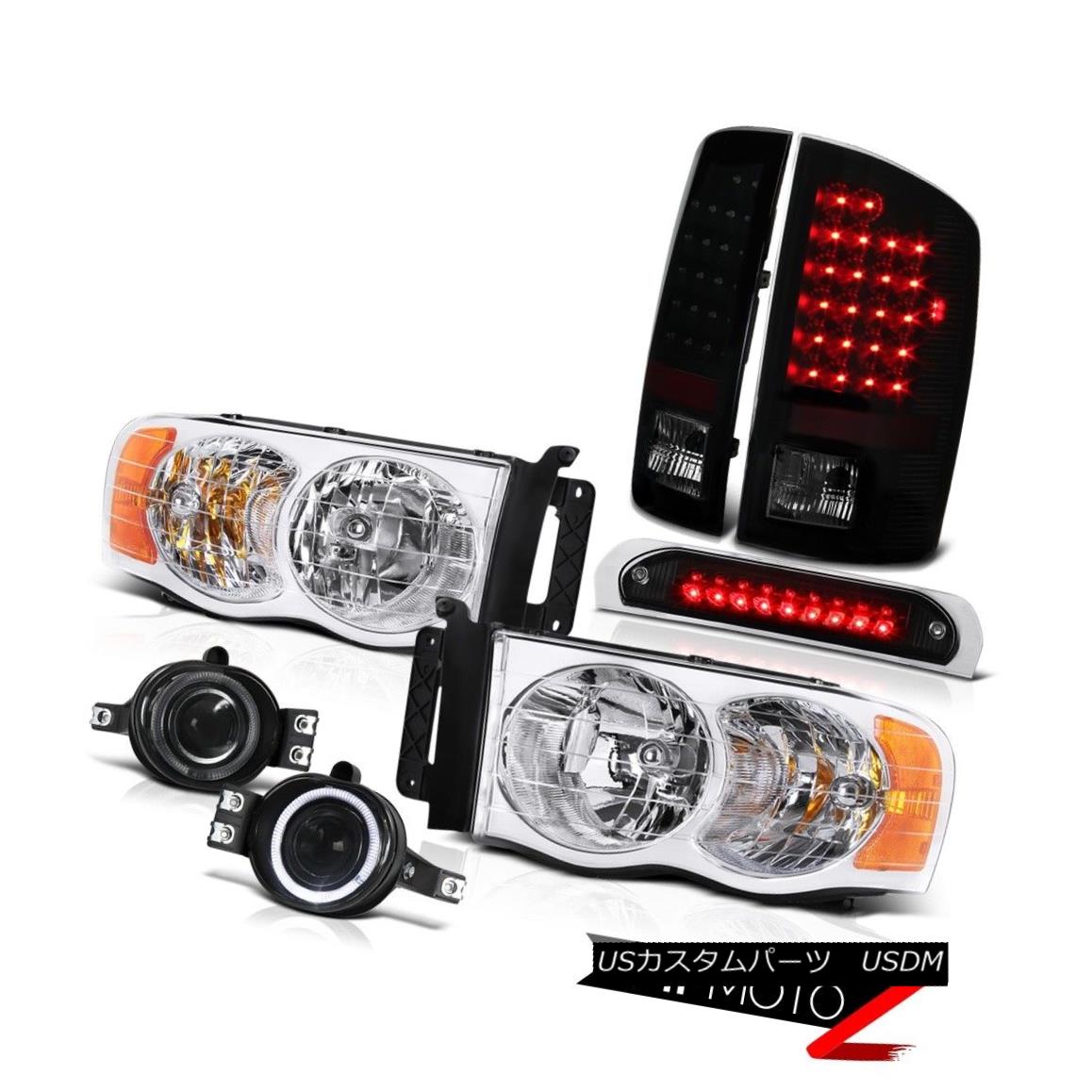 テールライト Chrome Headlights Smoke LED TailLights Tinted Fog Black 3RD 02 03 04 05 Ram V8 クロームヘッドライトスモークLED TailLights Tinted Fog Black 3RD 02 03 04 05 Ram V8 【並行輸入品】
