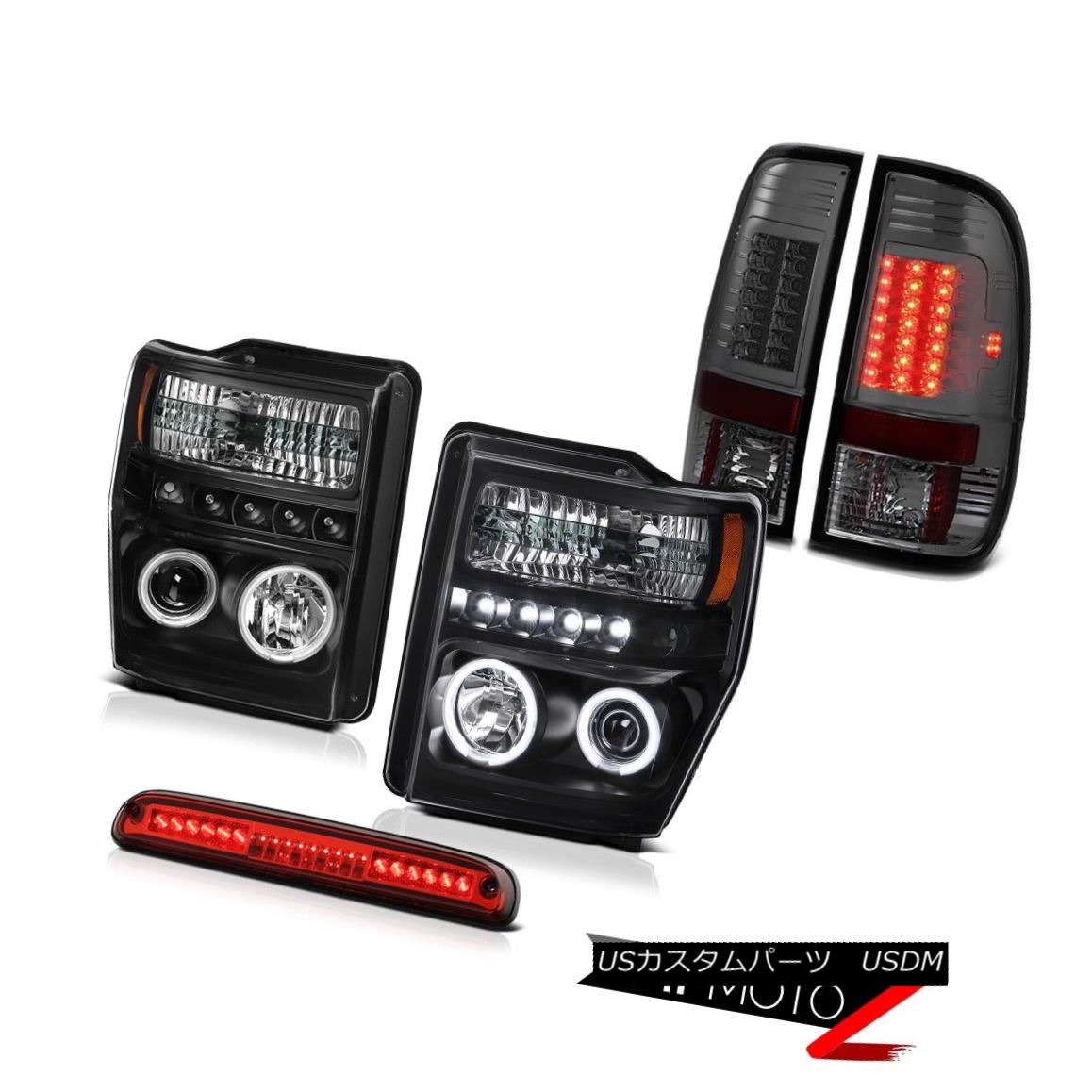 テールライト Black CCFL Ring Headlights LED Tail Light High Stop Red 08 2009 2010 F250 Lariat ブラックCCFLリングヘッドライトLEDテールライトハイストップレッド08 2009 2010 F250 Lariat 【並行輸入品】