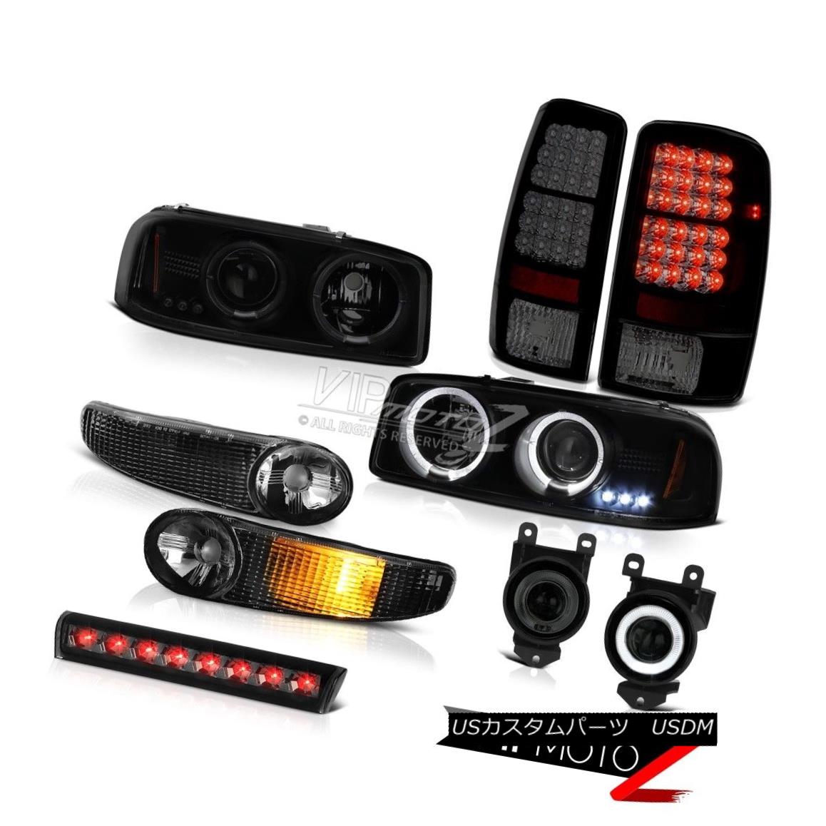 テールライト Headlights Satin Black LED Taillamps Bumper Fog 3rd Brake 01-06 GMC Yukon Denali ヘッドライトサテンブラックLEDタイヤランプバンパーフォグ3rdブレーキ01-06 GMC Yukon Denali 【並行輸入品】