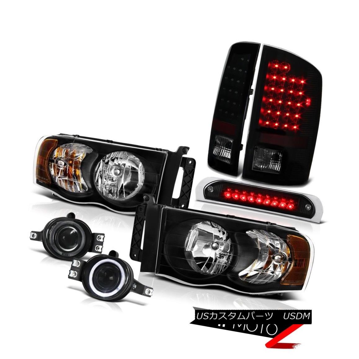 テールライト 02-05 Ram Hemi Infinity Black Headlights Sinister LED Taillights Glass Fog Roof 02-05ラムヘミインフィニティブラックヘッドライト不快なLEDの曇りガラスの曇り屋根 【並行輸入品】
