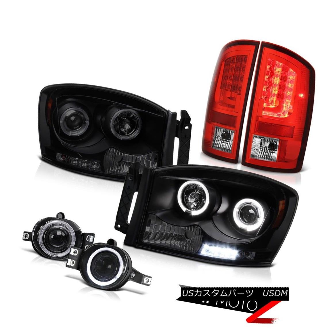 テールライト 07-08 Dodge Ram 1500 ST Red Clear Parking Brake Lights Headlights Fog Projector 07-08ダッジラム1500 STレッドクリアパーキングブレーキライトヘッドライトフォグプロジェクター 【並行輸入品】