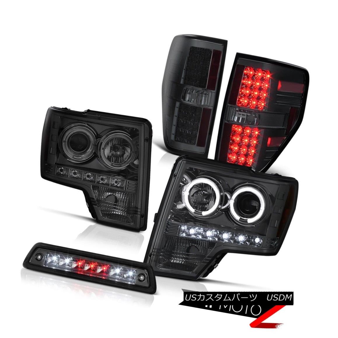 テールライト 09-14 F150 XLT Smoked roof brake light rear lights Headlamps Halo Rim Dual Halo 09-14 F150 XLTスモークルーフブレーキライトのリアライトヘッドランプHalo Rimデュアルヘイロー 【並行輸入品】