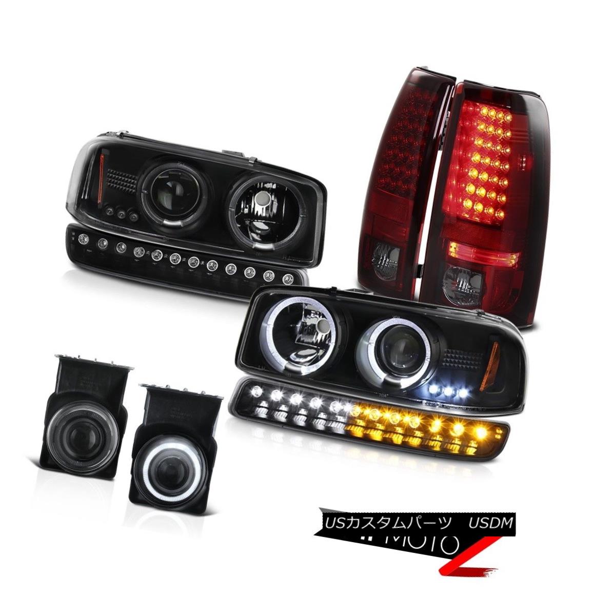テールライト 2003-2006 Sierra 2500HD Fog lamps red smoke led taillights turn signal headlamps 2003 - 2006年シエラ2500HDフォグランプ赤い煙はテールランプのターンシグナルヘッドランプを導いた 【並行輸入品】