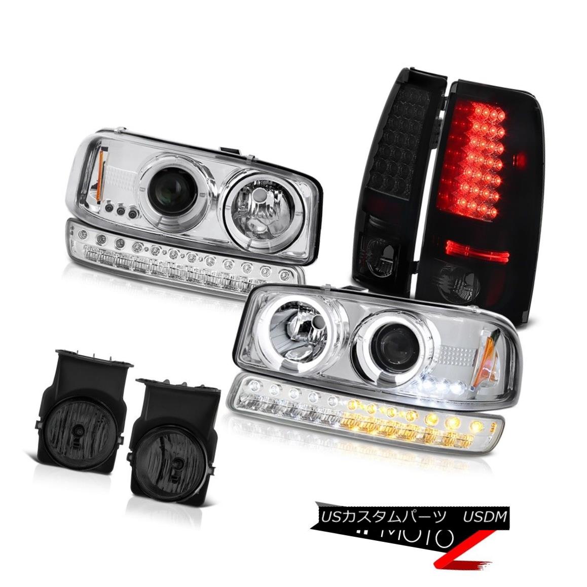 テールライト 03-06 Sierra 4.3L Foglamps Sinister Black LED Tail Lights Bumper Light Headlamps 03-06シエラ4.3LフォグランプシニスターブラックLEDテールライトバンパーライトヘッドランプ 【並行輸入品】