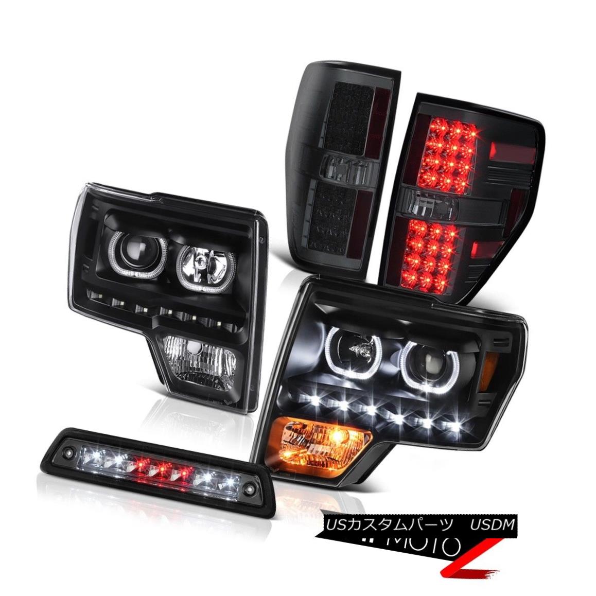 テールライト 2009-2014 F150 6.2L Roof cab lamp tail lights raven black headlamps Halo Ring 2009-2014 F150 6.2L屋根のキャブのランプテールランプのカモメブラックヘッドランプHalo Ring 【並行輸入品】