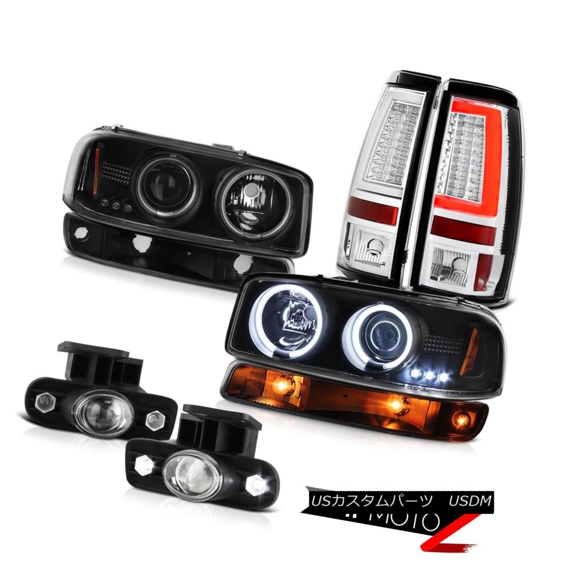 テールライト 1999-2002 Sierra 2500HD Tail Lights Raven Black Parking Lamp Fog CCFL Headlamps 1999-2002 Sierra 2500HDテールライトレイブンブラックパーキングランプフォグCCFLヘッドランプ 【並行輸入品】