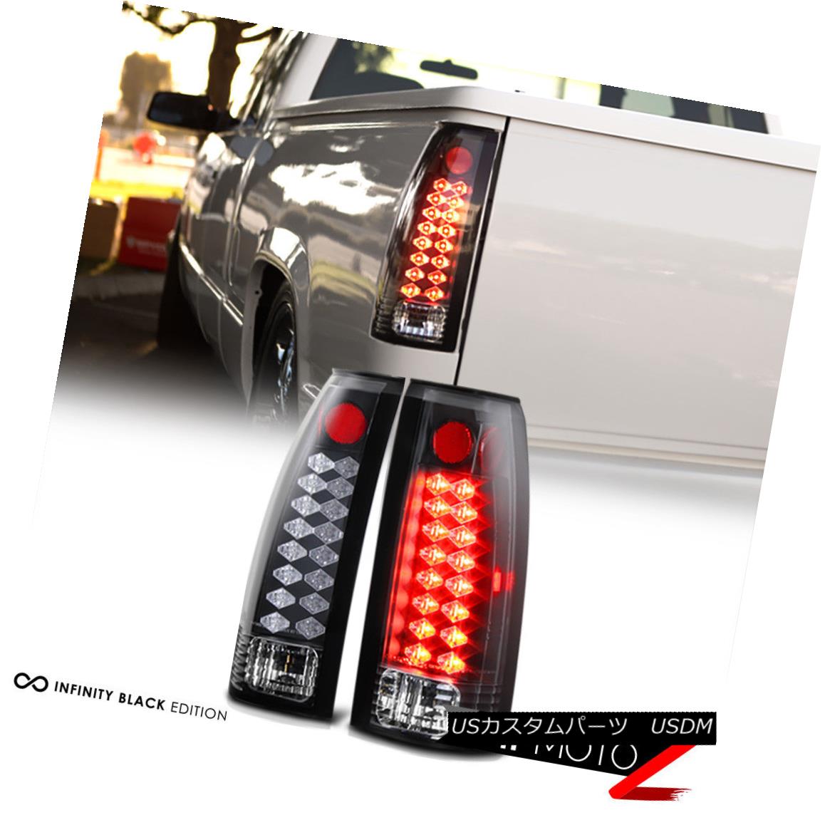 テールライト 1988-1998 Chevy GMC Silverado Sierra Suburban Tahoe LED Black Tail Lights Lamps 1988-1998シボレーGMCシルバラードシエラ郊外のタホLEDブラックテールライトランプ 【並行輸入品】