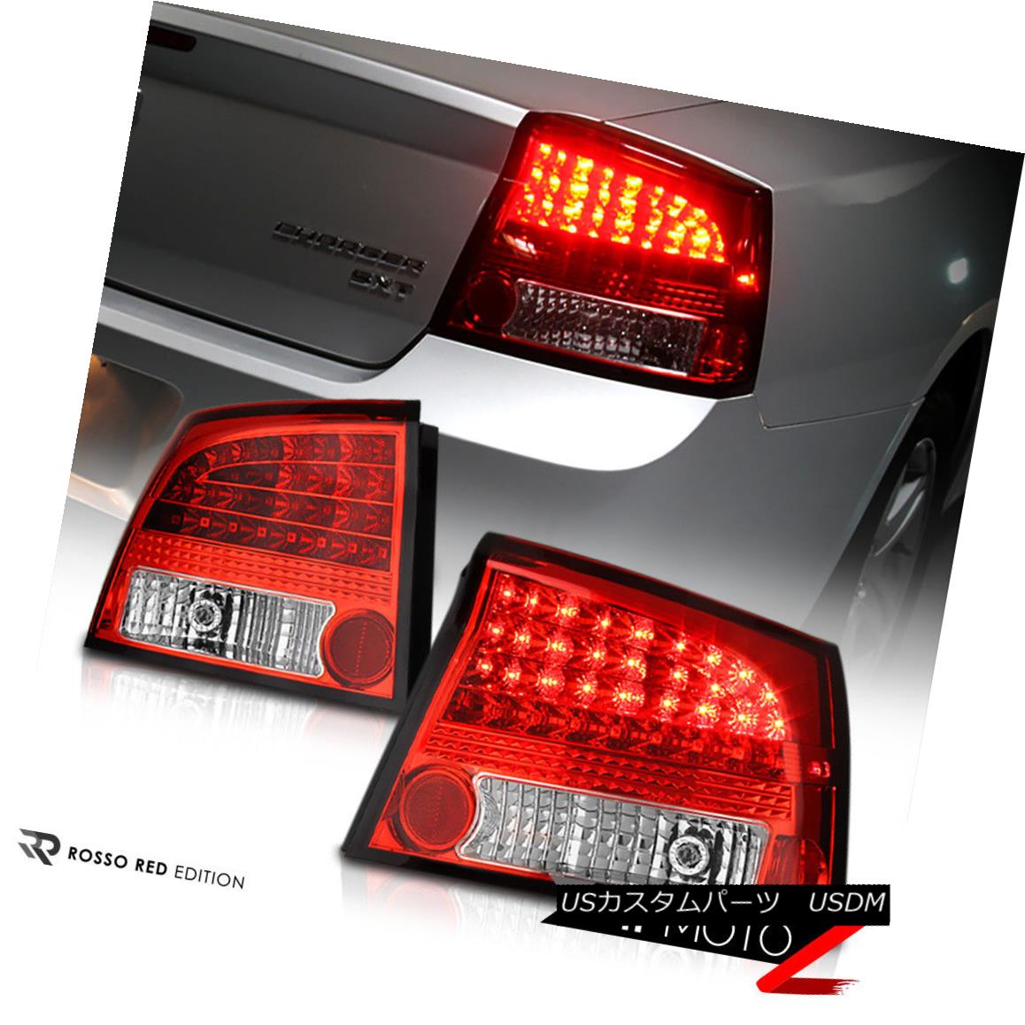 テールライト Dodge Charger {STUNER RED LED} 09-10 Chrome Tail Lights Rear Brake Pair LH RH ダッジチャージャー{STUNER RED LED} 09-10クロームテールライトリアブレーキペアLH RH 【並行輸入品】