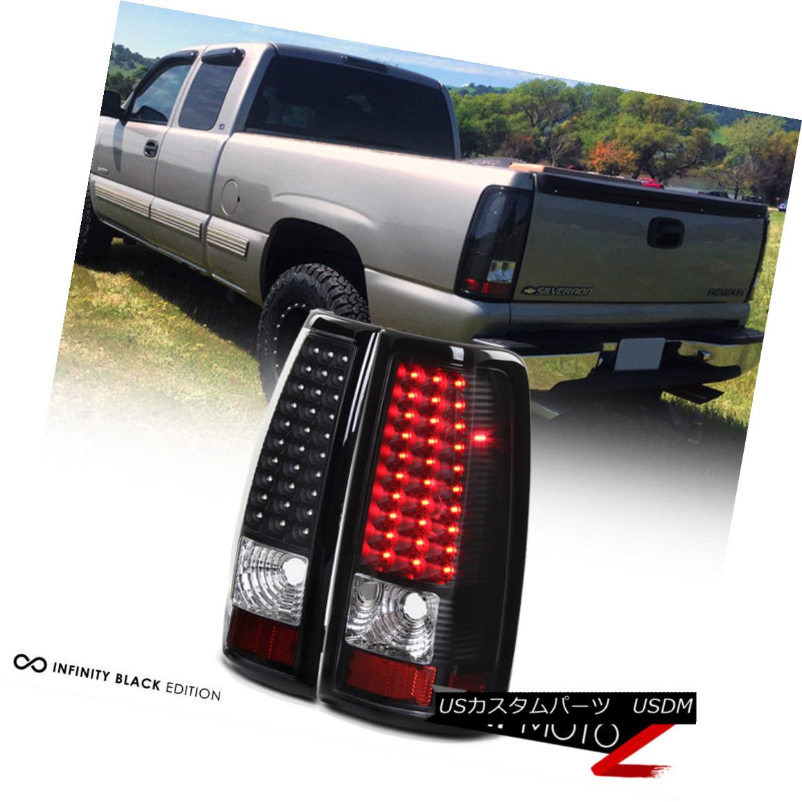 テールライト L+R LED Brake+Signal Black Tail Light Clear Reverse Backup Lamp 99-02 Silverado L + R LEDブレーキ+信号ブラックテールライトクリアバックアップランプ99-02 Silverado 【並行輸入品】