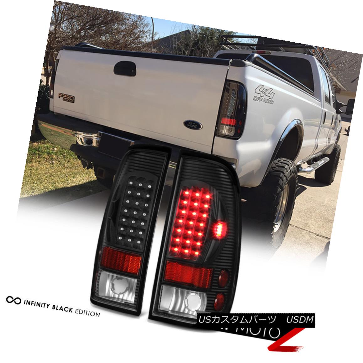 テールライト 1997-2003 F150 | 1999-2006 F250 F350 Black LED Rear Tail Lights Brake Lamps Set 1997-2003 F150 | 1999-2006 F250 F350ブラックLEDリアテールライトブレーキランプセット 【並行輸入品】