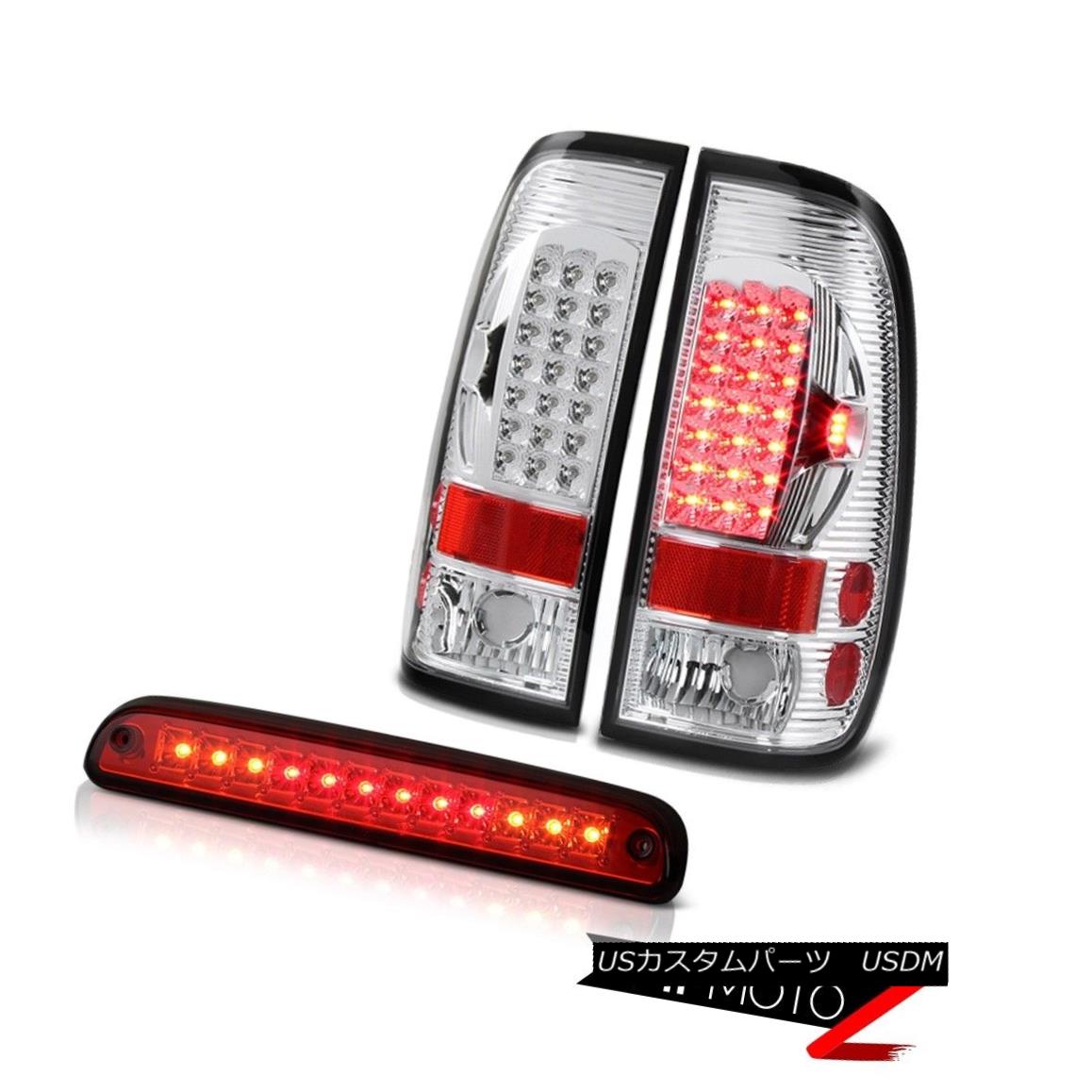 テールライト 99 00 01 02 03 04 F350 7.3L L+R CHROME LED TAIL LIGHT Roof Third Brake Light Red 99 00 01 02 03 04 F350 7.3L L + R CHROME LEDテールライトルーフ第3ブレーキライトレッド 【並行輸入品】